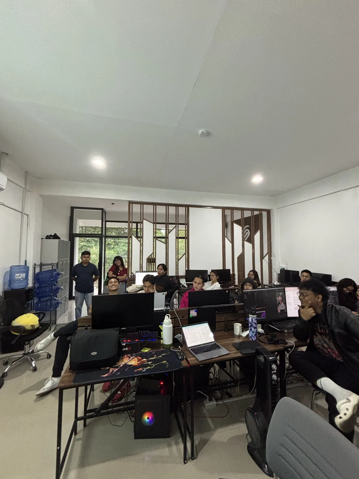 A company assembly on the production floor