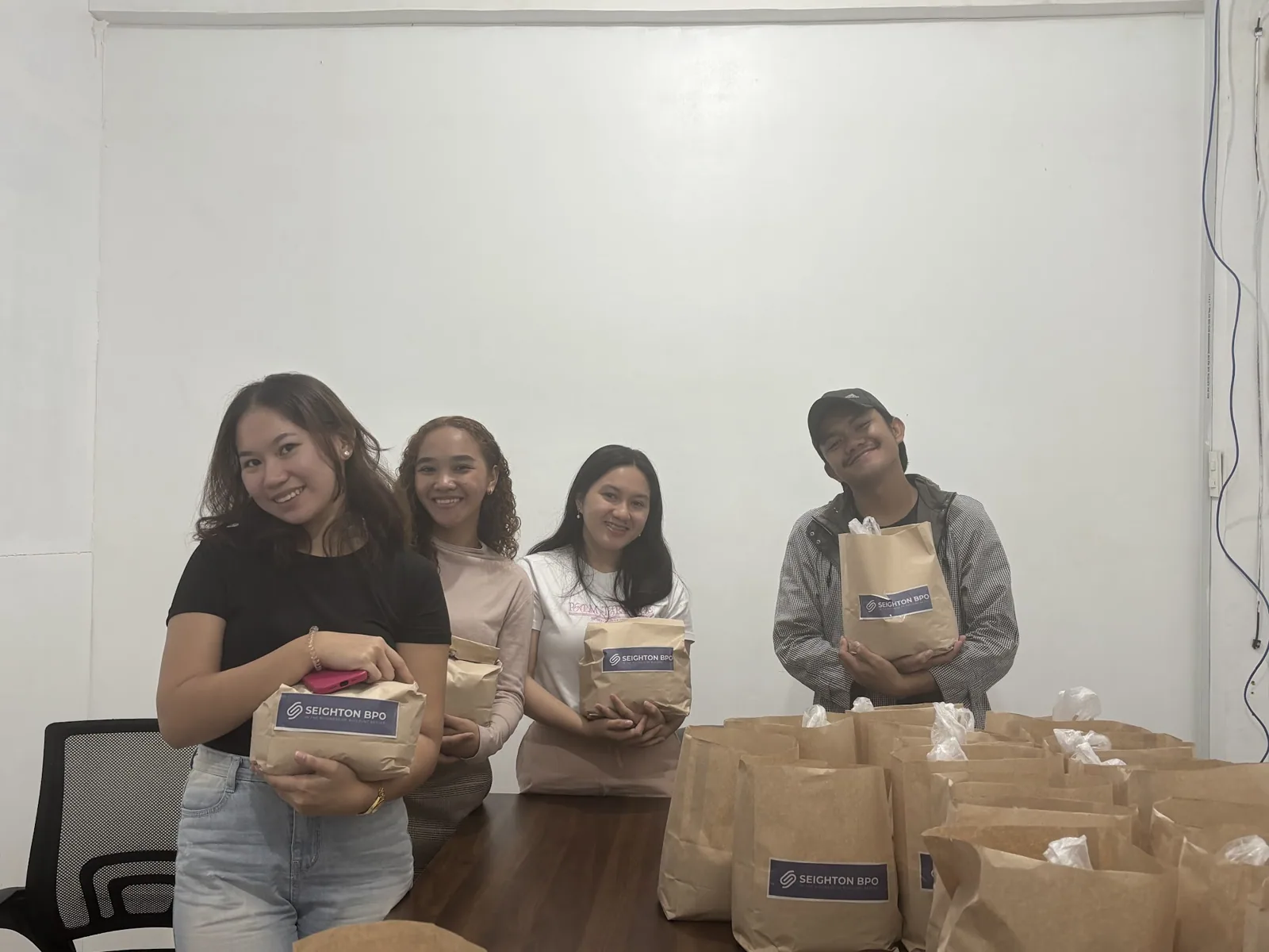 The night shift collecting their rice allowance